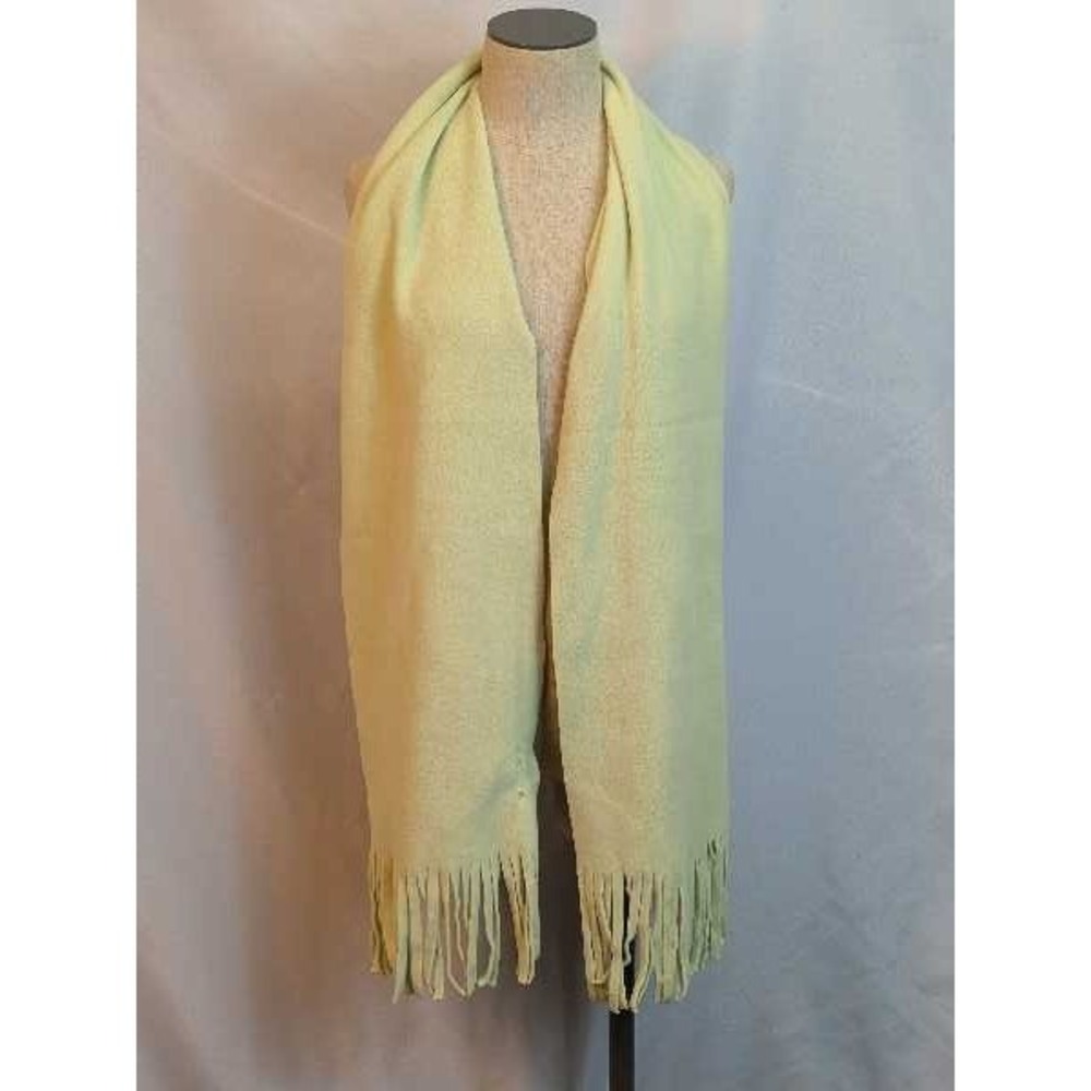 Old Navy Light Yellow Fleece Scarf Fringe One Size Holiday 2006 Vintage